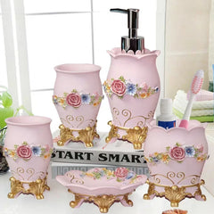 5pcs/Set Resin Bathroom Holding Kit- Suite Home Accessories