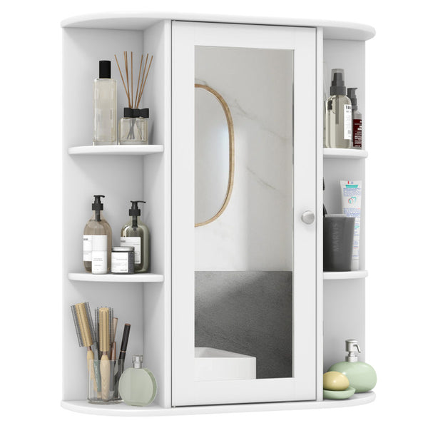 Bathroom Wall Medicine Cabinet with Mirror Door Removable and Adjustable Shelves