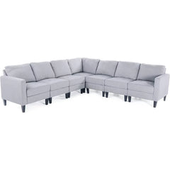 Sofasset, Modular Sectional Sofa with Reversible Chaises,Square Armrests and Comfortable Padded Backrests, L Shaped Corner Sofá