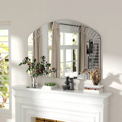 Large Wall Mirror with Beveled Glass Edge Grecian Venetian Accent Mirror for Home Decoration