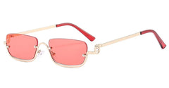 Fashionable Metal Lower Half Frame Square Sunglasses Luxury Men and Women Travel Sunglasses Retro Personality Driving Sunglasses