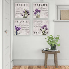 " Purple Tulip Bathroom Decor " 4 - Pieces