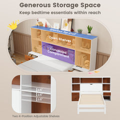 Bed Frame with Storage Headboard and Nightstands