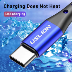 3A USB Type C Cable Wire for Samsung S10 S20 Xiaomi Mi 11 Mobile Phone Fast Charging USB C Cable Type-C Charger USB Cables