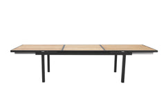HIGOLD Heck 12+1 Pieces FSC Teak Aluminum Outdoor Dining Set, Charcoal Black
