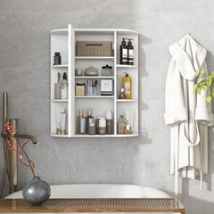 Bathroom Wall Medicine Cabinet with Mirror Door Removable and Adjustable Shelves