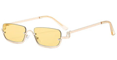 Fashionable Metal Lower Half Frame Square Sunglasses Luxury Men and Women Travel Sunglasses Retro Personality Driving Sunglasses