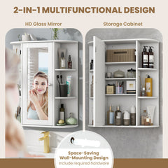 Bathroom Wall Medicine Cabinet with Mirror Door Removable and Adjustable Shelves