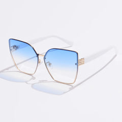 Vintage Square Sunglasses Rimless Frameless Rectangle Shades Gradient UV400 Brand Designer Traveling Sun Glasses for Women UV400