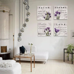 " Purple Tulip Bathroom Decor " 4 - Pieces