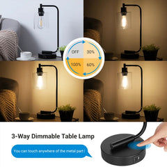 Touch Control Table Lamp Set with USB