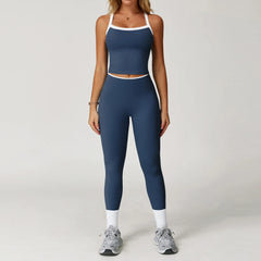 Women'S Clothes 2 Pieces Workout Tracksuit Yoga Set Sportswear Gym Clothing High Waist Bell-Bottoms Sexy Fitness Bta Sports Suit