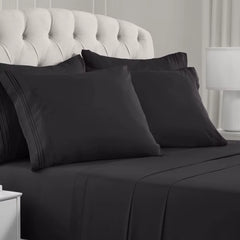 Queen Size Bed - 6 Piece Iconic Collection Bedding Sheets & Pillowcases - Hotel Luxury, Soft, Cooling Bed Sheets