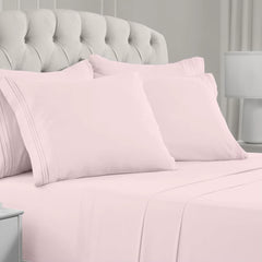 Queen Size Bed - 6 Piece Iconic Collection Bedding Sheets & Pillowcases - Hotel Luxury, Soft, Cooling Bed Sheets
