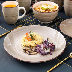 Series Bella Dinnerware 16-Pieces Creme-I Porcelain Crockery in Vintage Look (Service Set for 4)