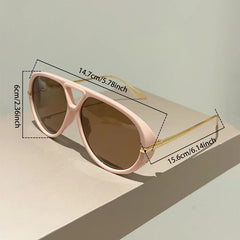 Oversized Pilot Sunglasses 2025 New Vintage Double Bridge Sun Glasses Women Trendy Luxury Brand Design Outdoor Shades