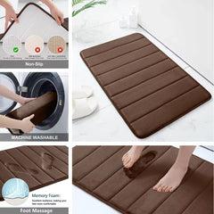 Memory Foam Bath Mat Large Size 40X60Cm Soft Comfortable Water Absorption Non-Slip Thick Bathroom Floor Rug Foot Mat