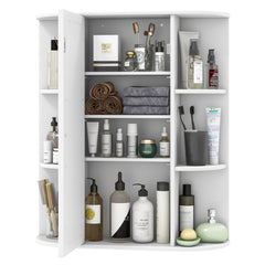 Bathroom Wall Medicine Cabinet with Mirror Door Removable and Adjustable Shelves