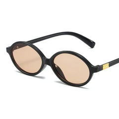 New Oval Sunglasses for Women Fashion Brand Black Small Frame Sun Glasses Female Retro Clear Lenses Eyewear Lady Trendy UV400