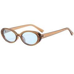 New Women'S Retro Oval Sunglasses Black Small Frame Fashion Brand Trendy Hot Points Sun Glasses Female Lady Goggle UV400