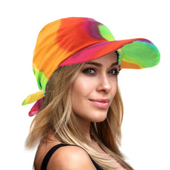 New Women Cotton Paisley Head Scarf Visor Hat with Wide Brim Sunhat Summer Beach UV Protection Sun Hats Adjustable Baseball Cap