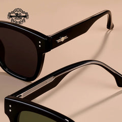 Rivets Sunglasses Men'S Polarized Glasses Women Square Green Sunglass Man Eyewear 2025 Women'S Eyepieces Lenses Woman Designer