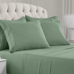 Queen Size Bed - 6 Piece Iconic Collection Bedding Sheets & Pillowcases - Hotel Luxury, Soft, Cooling Bed Sheets