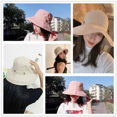 Summer Cotton Sun Hats for Women Wide Brim and Breathable Bucket Hats Youth Fashion Caps