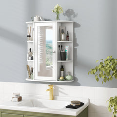 Bathroom Wall Medicine Cabinet with Mirror Door Removable and Adjustable Shelves