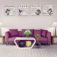 " Purple Tulip Bathroom Decor " 4 - Pieces