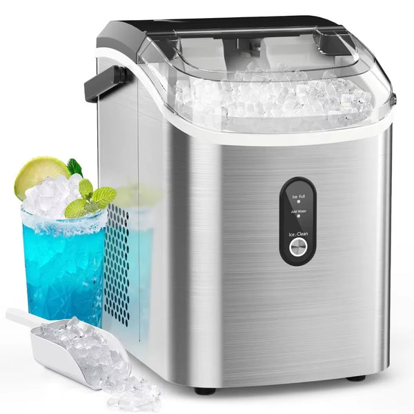 Countertop,Crushed Ice Maker with Chewable Ice,Fast Ice Making 35Lbs/Day, Self Cleaning Countertop Ice Ma