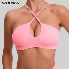 Beautiful Back Sports Bra for Women Gym Yoga Bra Cross Back Running Sports Top Breathable Fitness Paded Sportswear