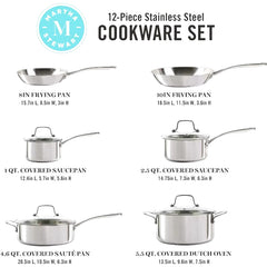 Castelle 10 Piece 18/8 Stainless Steel Induction Safe Pots and Pans Non-Toxic Cookware Set