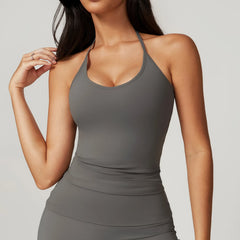 Hanging Neck Bra Sexy Fitness Sports Bra for Women Bra Push up Padded Running Gym Training Workout Yoga Underwear Tank Top