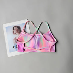Solid Color Soft High Strength Women Fitness Bra Tight Sport Top Gym Top Training Gym Yoga Underwear Tight with Chest Pad Suit