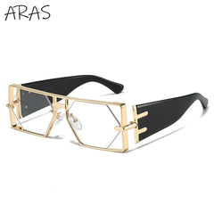 Steampunk Rectangle Sunglasses Women Men 2025 Luxury Hollow Metal Frame Sun Glasses Vintage Punk Hexagon Eyewear UV400 Shades