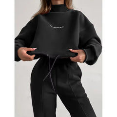 2025 Hot Sale Women'S Clothing Printing Sweatshirtsuit 2-Piece Set Spring Season Cross-Border Fashion European American Style