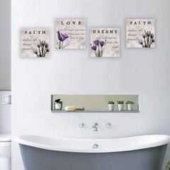 " Purple Tulip Bathroom Decor " 4 - Pieces