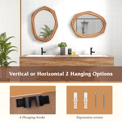 Large Water Proof Irregular Framed Decoration Wall Mirror with Expansion Screws