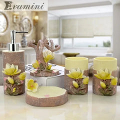 5pcs/Set Resin Bathroom Holding Kit- Suite Home Accessories
