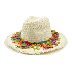 Summer Straw Hat Pearl Pin Women'S Summer Seaside Sunshade Hollow Groove Flat Top Straw Hat Sombrero 여성모자