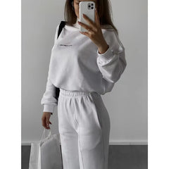 2025 Hot Sale Women'S Clothing Printing Sweatshirtsuit 2-Piece Set Spring Season Cross-Border Fashion European American Style