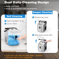 Countertop,Crushed Ice Maker with Chewable Ice,Fast Ice Making 35Lbs/Day, Self Cleaning Countertop Ice Ma
