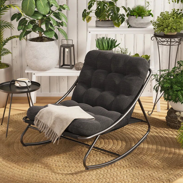 Outdoor Caili Rocking Metal Chair with Cushions