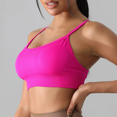 Open Back Wireless Crop Top Cross Yoga Bra Seamless Sport Bras Women Gym Shockproof Bra Fitness Running Underwear XP17