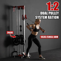 Cable Crossover Machine, Lat Pull down Machine, Wall Mounted Pulley Tower Functional Trainer with Adjustable 26 Positions Dual Pulley System, Lat Pulldown Cable Training for Home Gym Fitness