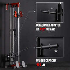 Cable Crossover Machine, Lat Pull down Machine, Wall Mounted Pulley Tower Functional Trainer with Adjustable 26 Positions Dual Pulley System, Lat Pulldown Cable Training for Home Gym Fitness
