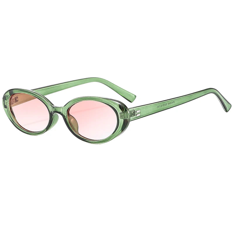 New Women'S Retro Oval Sunglasses Black Small Frame Fashion Brand Trendy Hot Points Sun Glasses Female Lady Goggle UV400