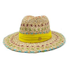 Summer Straw Hat Pearl Pin Women'S Summer Seaside Sunshade Hollow Groove Flat Top Straw Hat Sombrero 여성모자