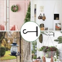 Garden Hooks Flowerpot Iron Stake Shepherd Crook Hooks Solar Lights Lanterns Bird-Feeder Plant Baskets Flower Hanger Stand